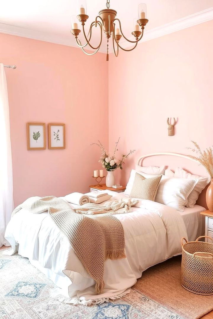 Pastel Retreat - Pink Boho Bedroom Ideas: Eclectic & Free-Spirited Designs