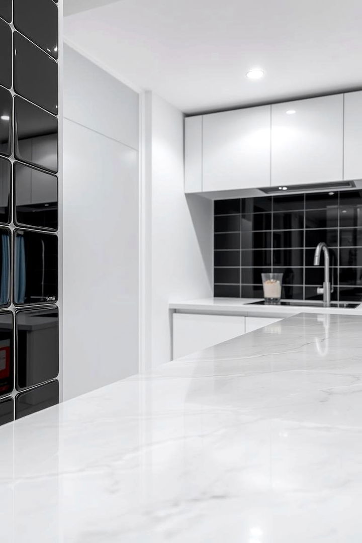 Polished Black Tile Elegance - Black Kitchen Floor Ideas to Elevate Your Cooking Space Style