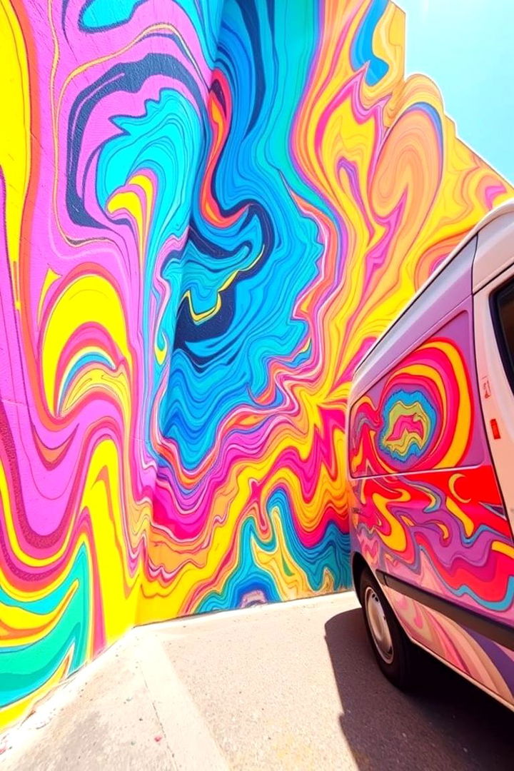 Psychedelic Color Bursts - 70s Van Art Ideas: Retro Designs for Mobile Lifestyle