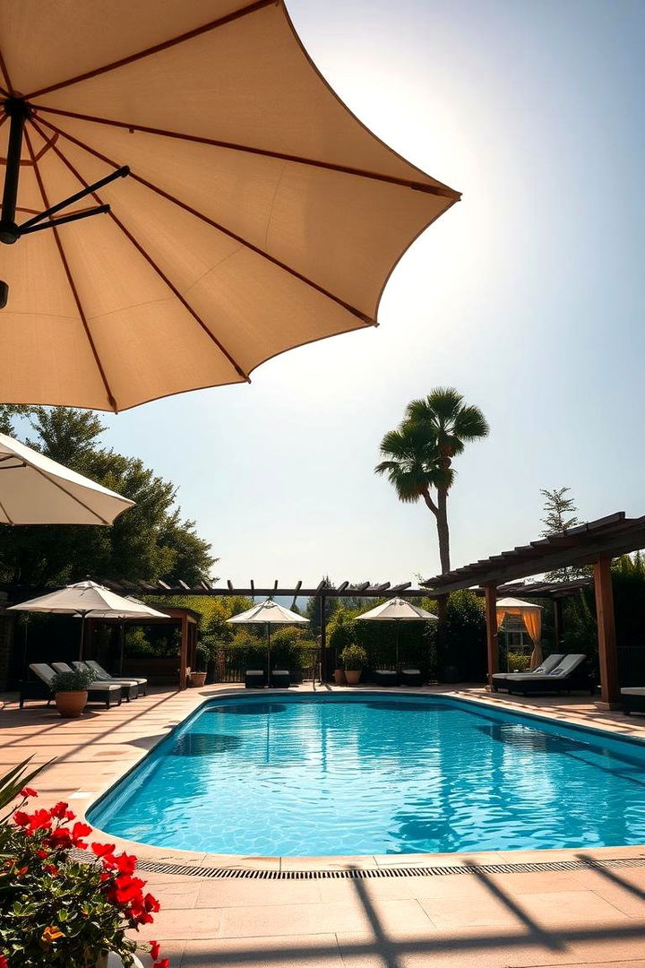 Radiant Shade and Sun Integration - Above Ground Pool Landscaping Ideas to Boost Curb Appeal