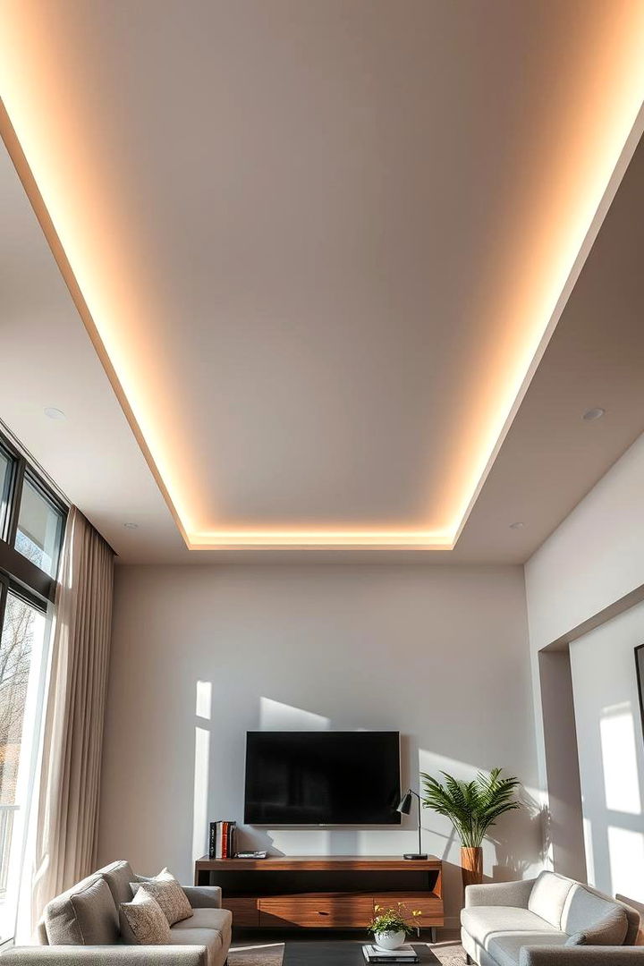 Recessed Lighting Elegance - Living Room False Ceiling Design Ideas for Modern Homes