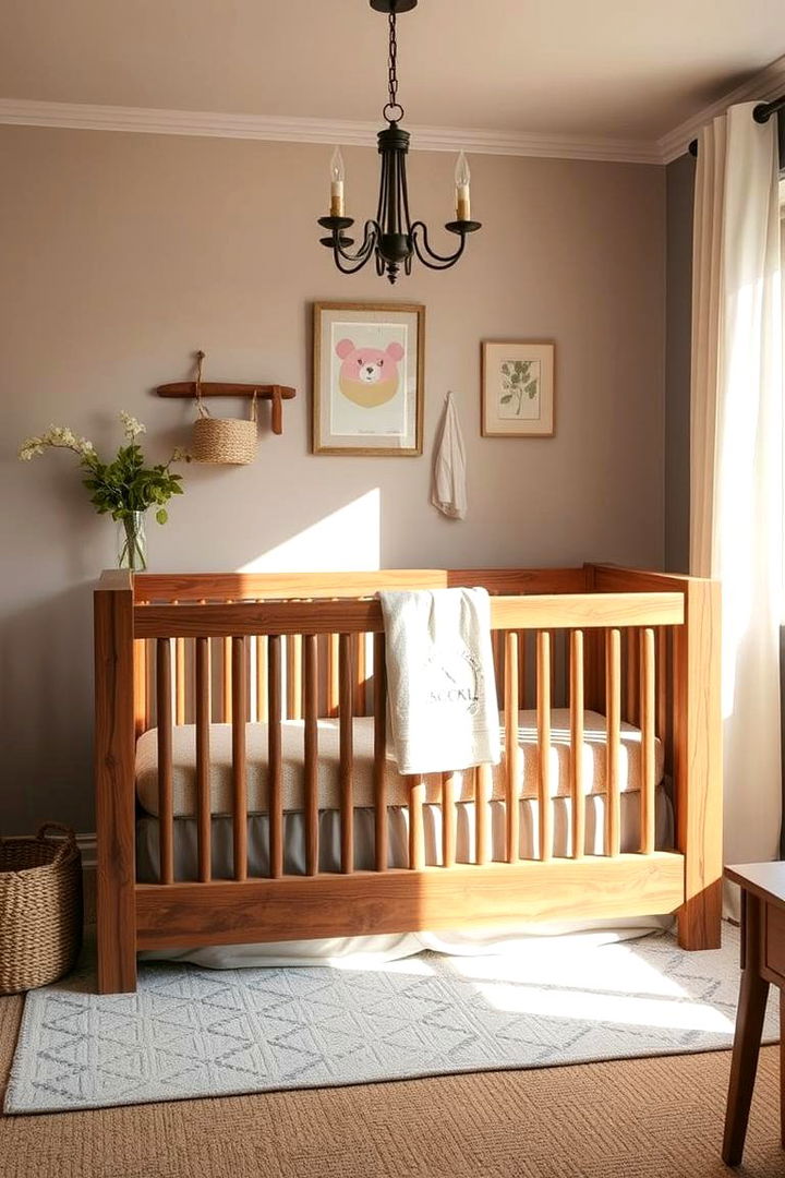 Reclaimed Wood Crib Charm - Rustic Nursery Ideas for a Nature-Inspired Baby Room