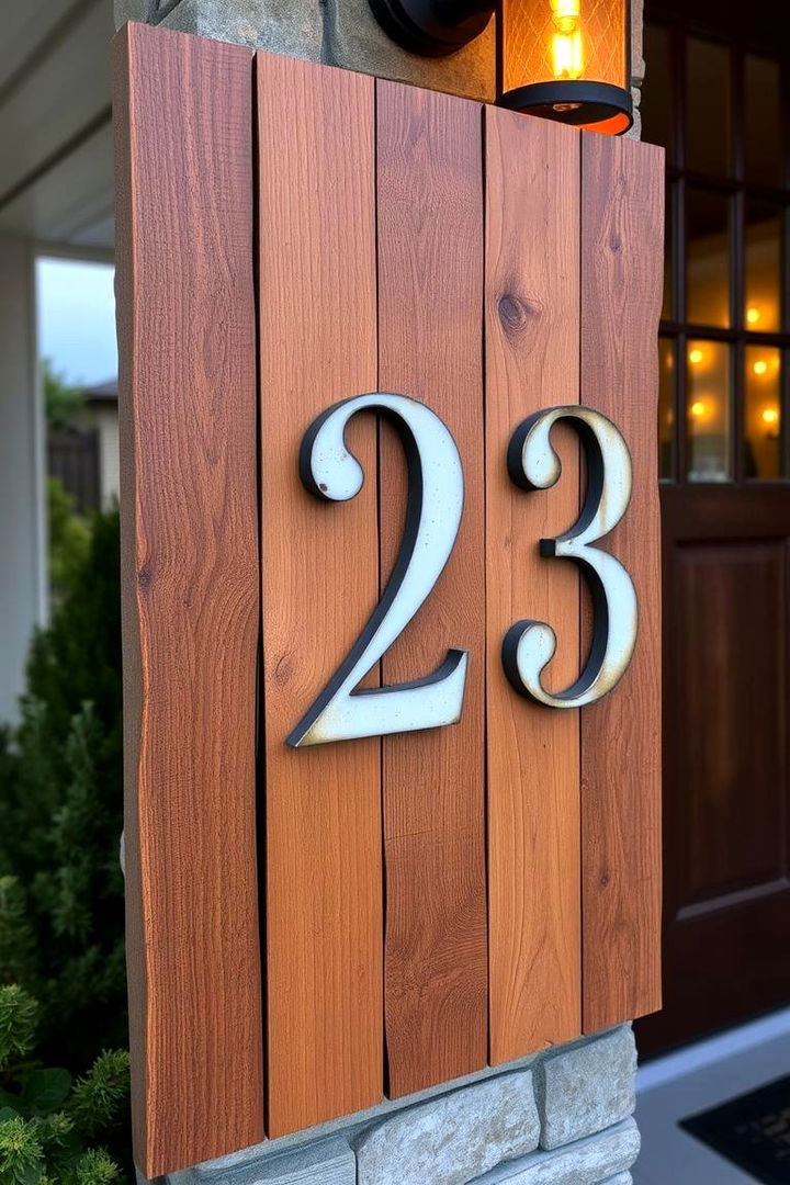 Reclaimed Wood House Numbers - Creative House Number Ideas to Enhance Your Curb Appeal