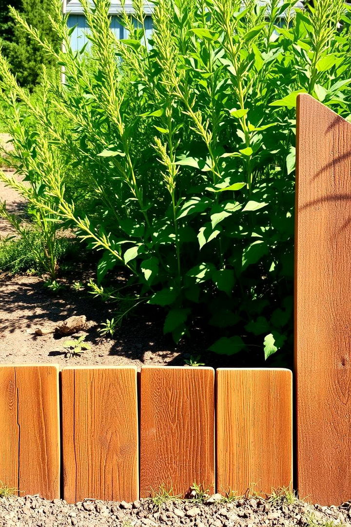 Reclaimed Wooden Plank Edging - Recycled Garden Edging Ideas for Eco-Friendly Yards