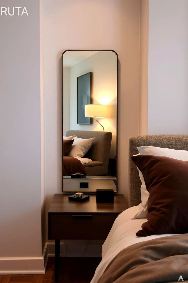 Reflecting Ambiance - Mirror Behind Nightstand Ideas for Bedroom Sophistication
