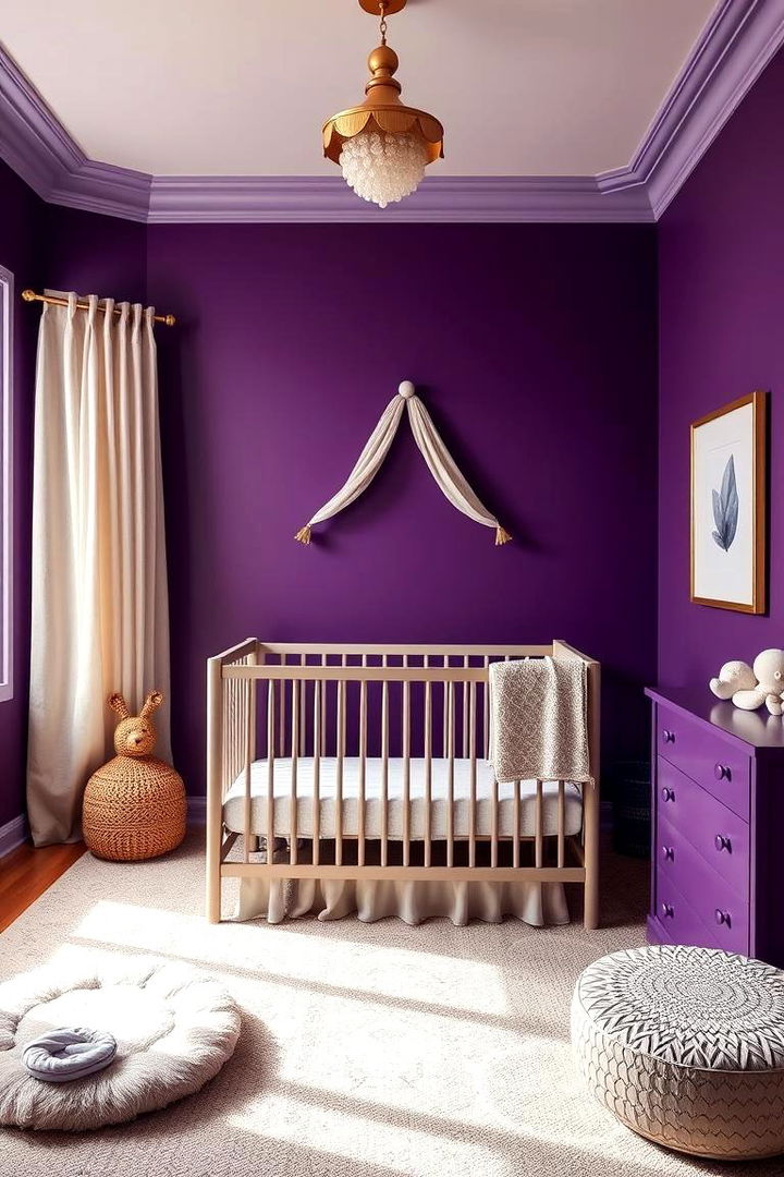 Regal Purple Walls - Calming Purple Nursery Ideas for a Soothing Environment