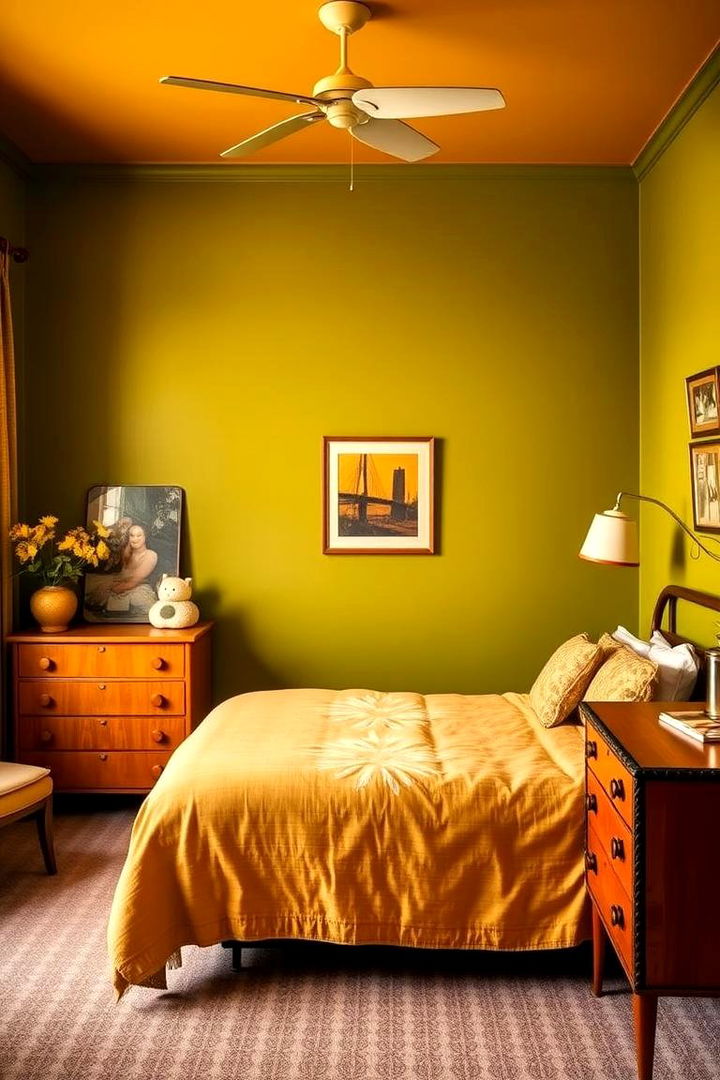 Retro Color Palette - 60s Bedroom Ideas: Psychedelic Patterns & Bohemian Decor Inspo