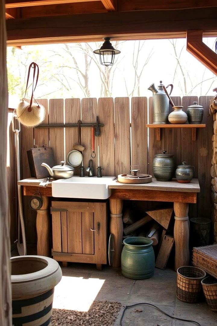 Rustic Backyard Mud Kitchen - Innovative Mud Kitchen Ideas for Outdoor Play Spaces