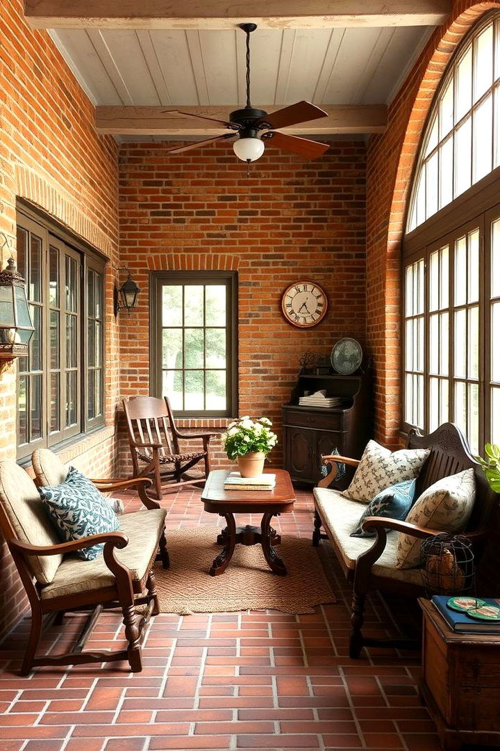 Rustic Brick Beauty - Brick Floor Sunroom Ideas for Year-Round Comfort