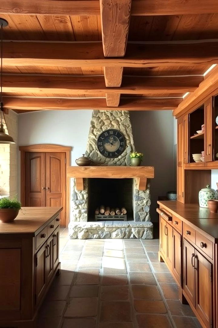 Rustic Charm Integration - Cozy Kitchens With Fireplaces: Design Inspiration & Ideas