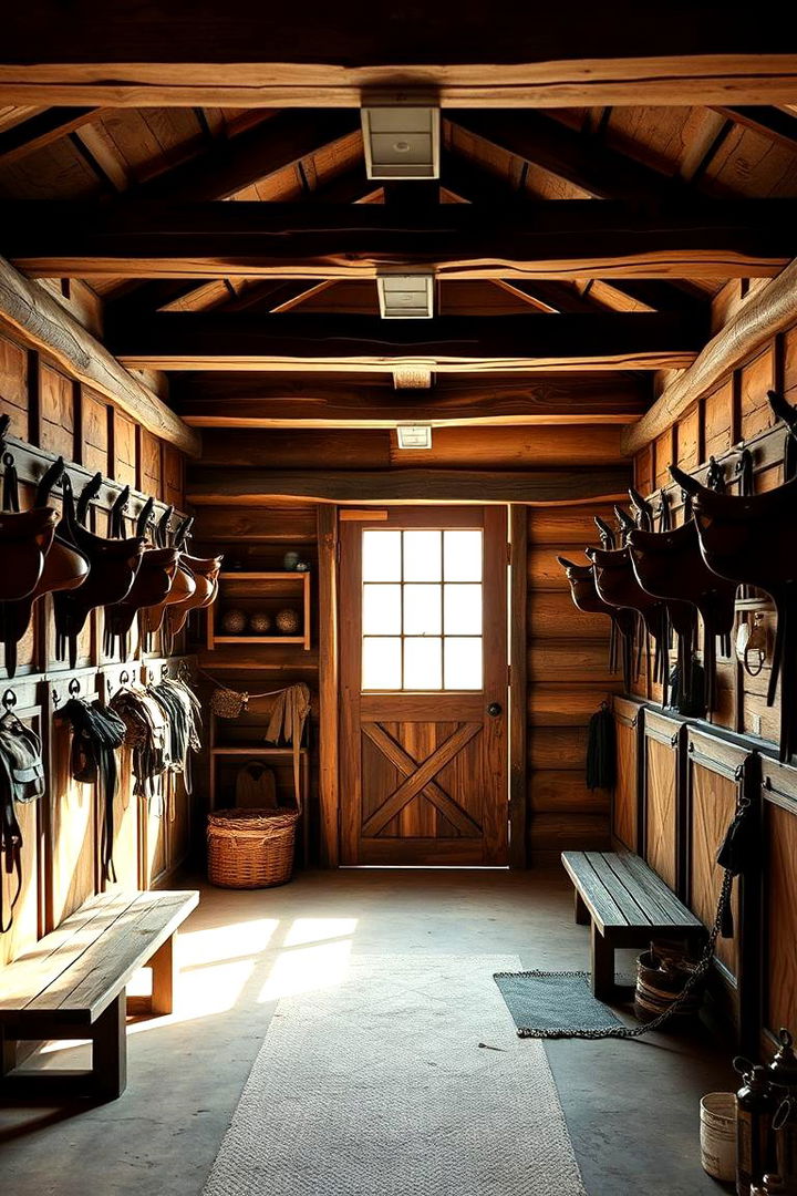 Rustic Charm Tack Room - Tack Room Organization Ideas for Equestrian Storage