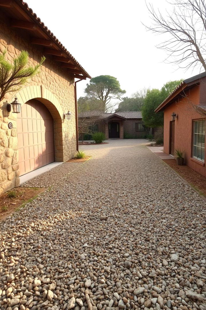 Rustic Charm with Natural Gravel - Gravel Driveway Ideas for Durable and Stylish Homes