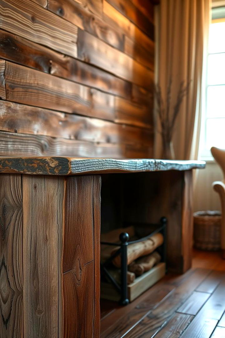 Rustic Charm with Reclaimed Wood - Cozy Fireplace Bench Ideas for Comfortable Seating