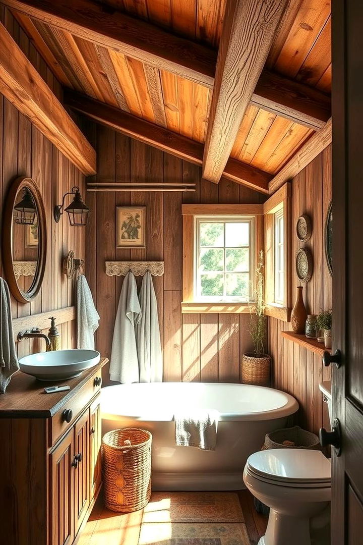 Rustic Charm with Wooden Accents - Charming Cottage Bathroom Ideas for a Rustic Retreat Vibe