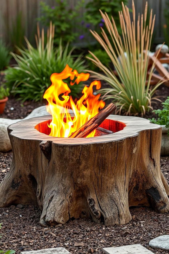 Rustic Charm - Tree Stump Fire Pit Ideas for Rustic Outdoor Gatherings