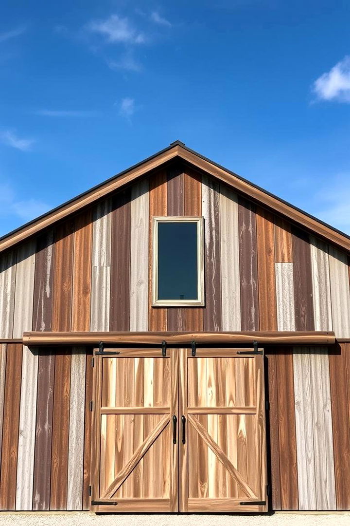 Rustic Metal Facade - Barndominium Exterior Ideas for Modern Farmhouses