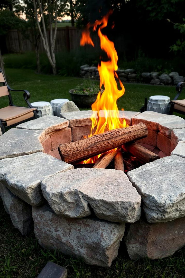 Rustic Natural Stone Fire Pit - Stone Fire Pit Ideas for Cozy Outdoor Gatherings