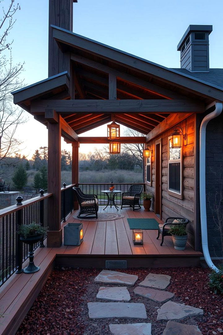 Rustic Retreat Vibe - Back Porch Ideas to Boost Curb Appeal & Function