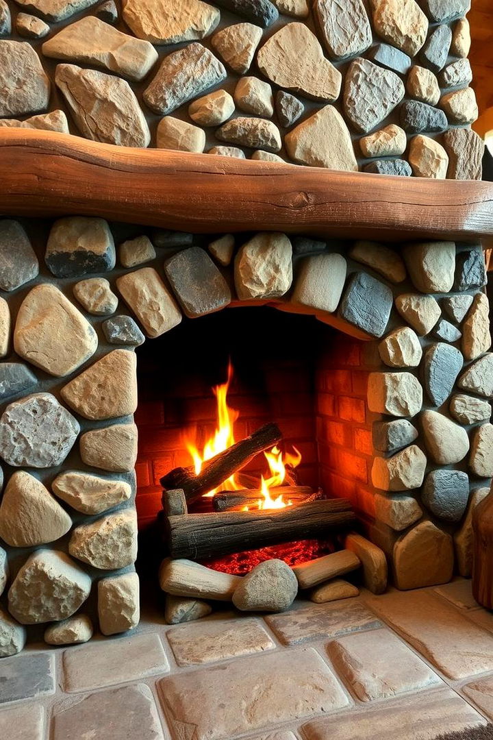 Rustic River Rock Ambiance - Rustic River Rock Fireplace Ideas for Cozy Homes