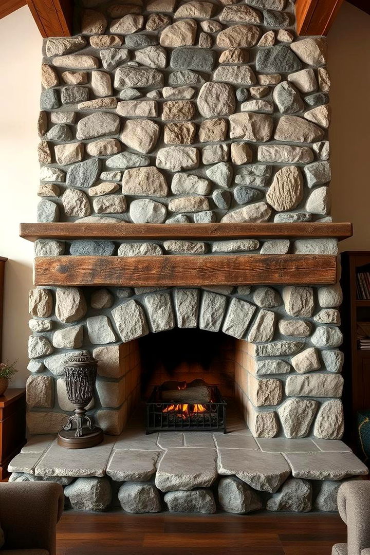 Rustic Stone Hearth - Cozy Farmhouse Fireplace Ideas to Elevate Your Living Room