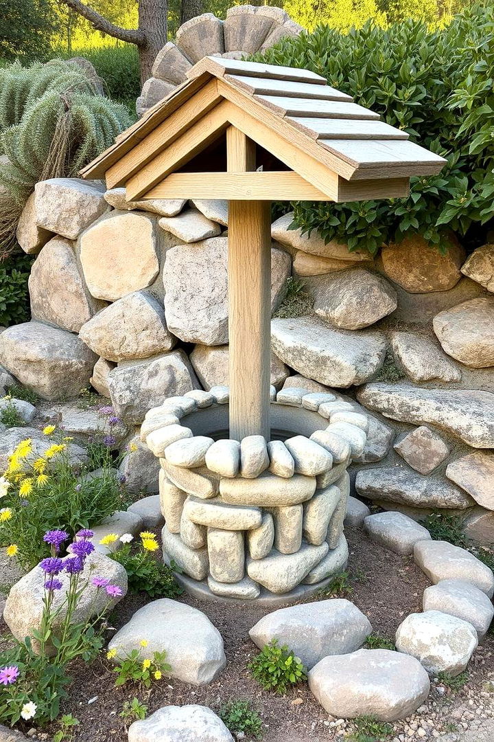 Rustic Stone Wishing Well - Enchanting Wishing Well Garden Ideas for Outdoor Spaces