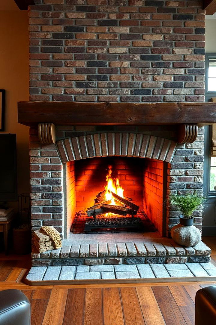 Rustic Warmth Emphasized - Rustic Brick Fireplace Ideas to Create a Cozy Focal Point