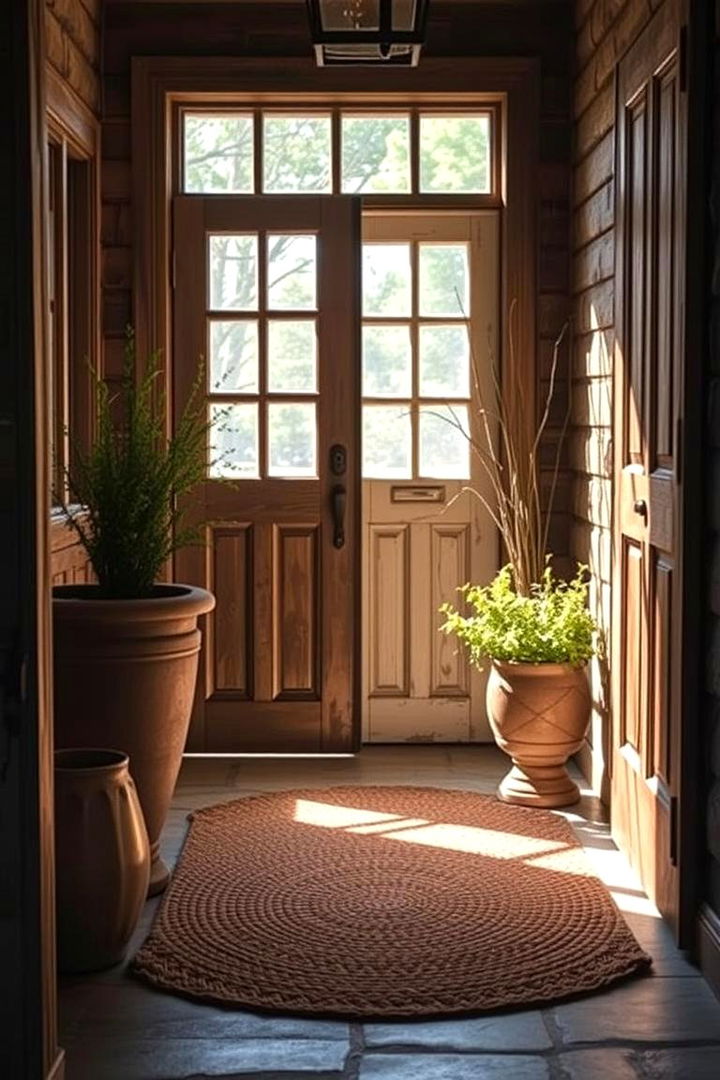 Rustic Welcome Mat Charm - Farmhouse Entryway Ideas for a Warm First Impression