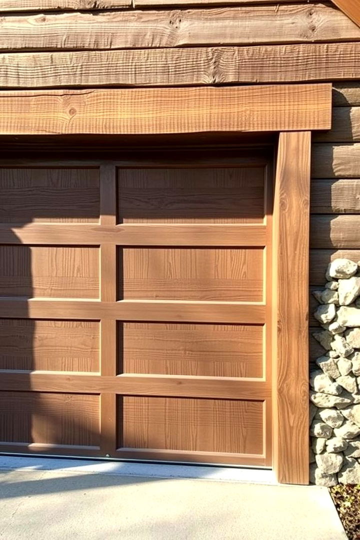 Rustic Wood Trim Accents - Exterior Garage Door Trim Design & Style Ideas