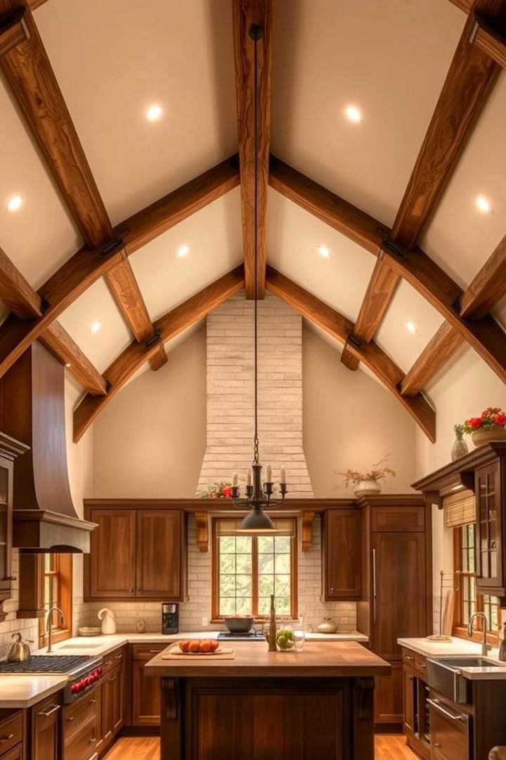 Rustic Wooden Beams - Farmhouse Kitchen Design Ideas for Rustic Charm & Functionality