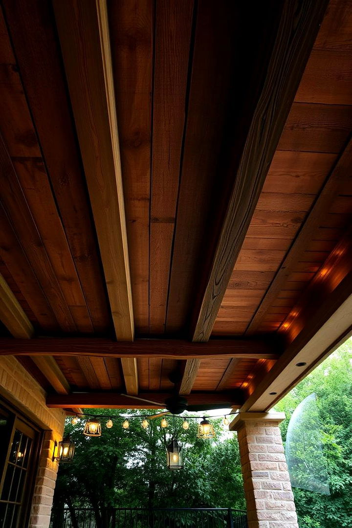 Rustic Wooden Beams - Patio Ceiling Ideas to Enhance Overhead Outdoor Spaces
