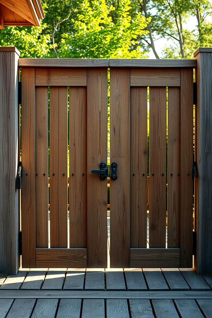 Rustic Wooden Charm - Creative Deck Gate Ideas for Safety and Aesthetics