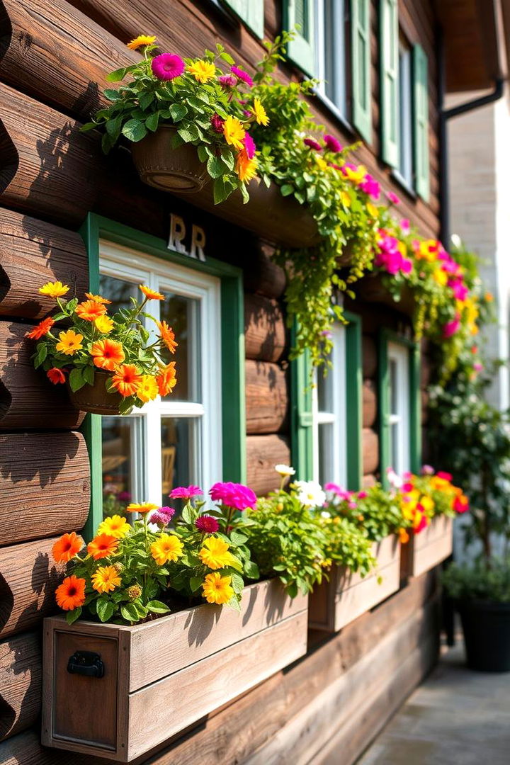 Rustic Wooden Facade and Flower Boxes - Enchanting Cottagecore House Exterior Ideas for Storybook Charm