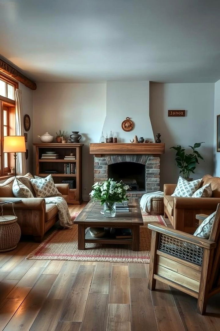 Rustic Wooden Furniture Fusion - Boho Farmhouse Decor Ideas for Rustic Charm