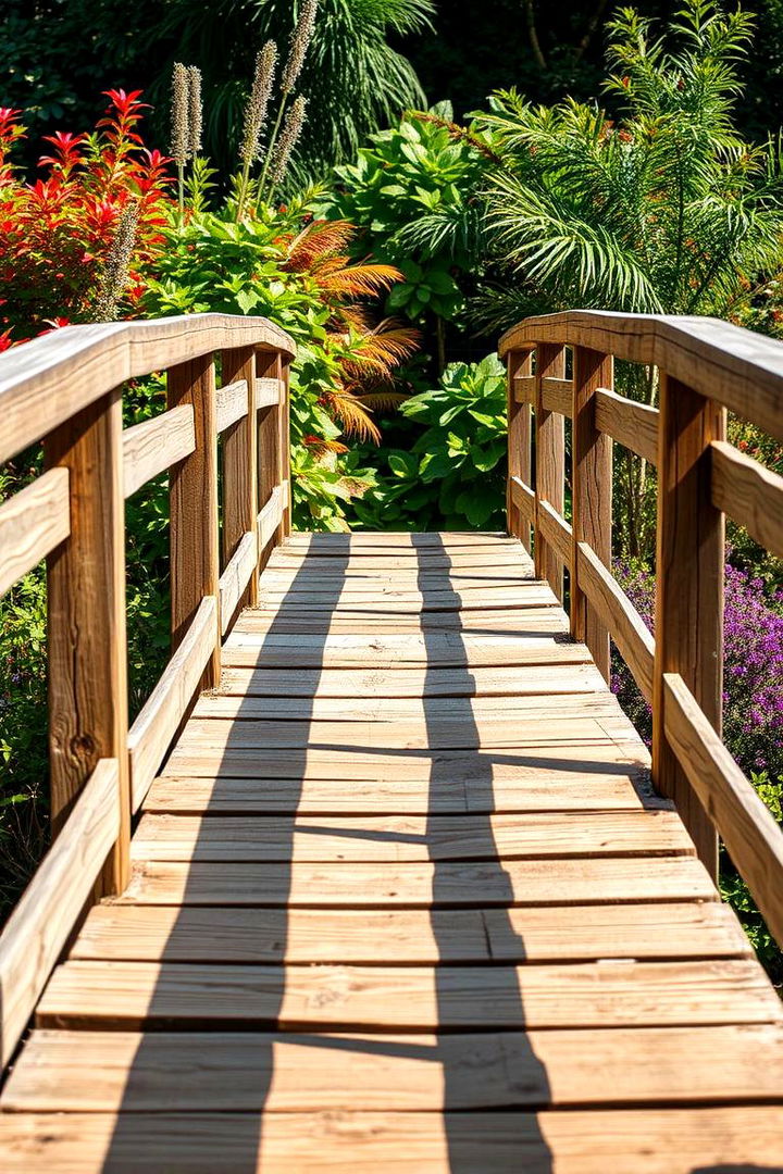 Rustic Wooden Garden Bridge - Charming Garden Bridge Designs for Landscaping