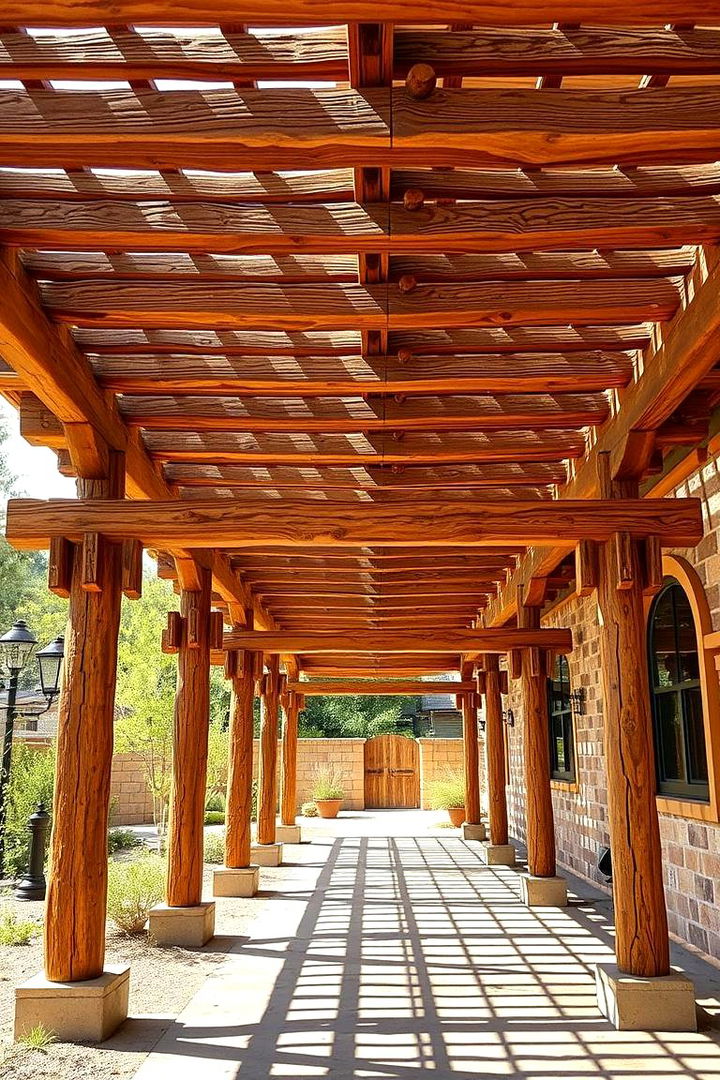 Rustic Wooden Pergola Enclosure - Hot Tub Enclosure Designs for Privacy and Style