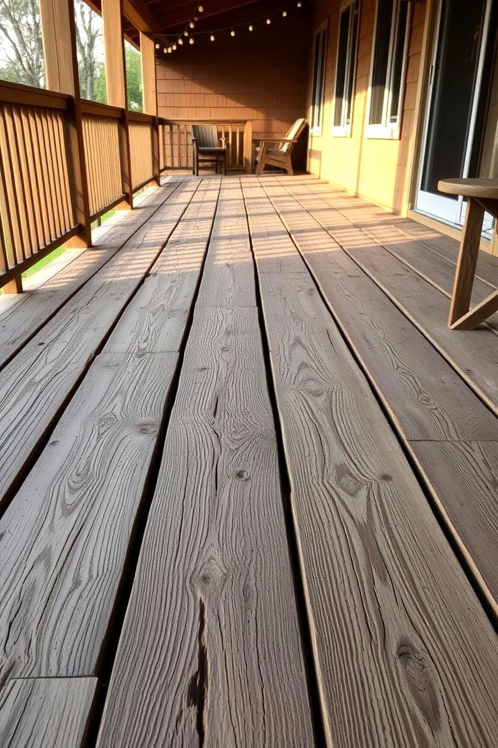 Rustic Wooden Planks - Deck Flooring Ideas for Durable and Stylish Outdoor Surfaces