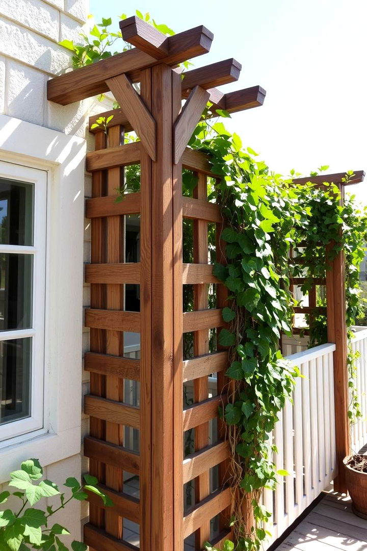 Rustic Wooden Trellis - Balcony Trellis Ideas for Vertical Garden Lovers