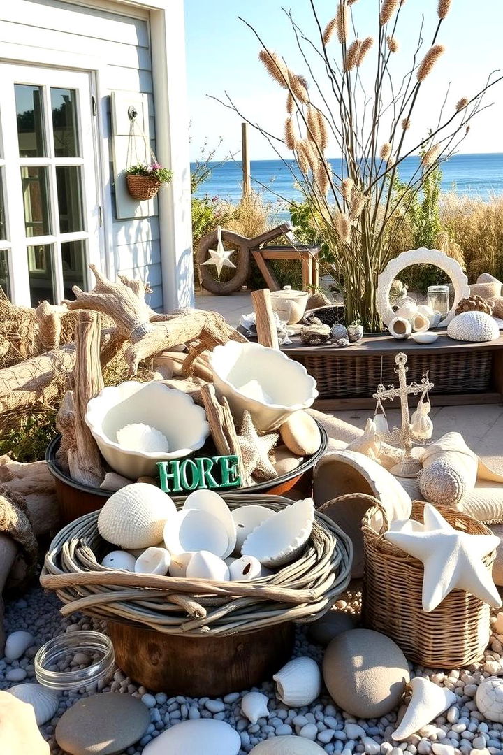 Seashell Accents and Nautical Decor - Coastal Garden Inspirations: Beachy Landscape Designs