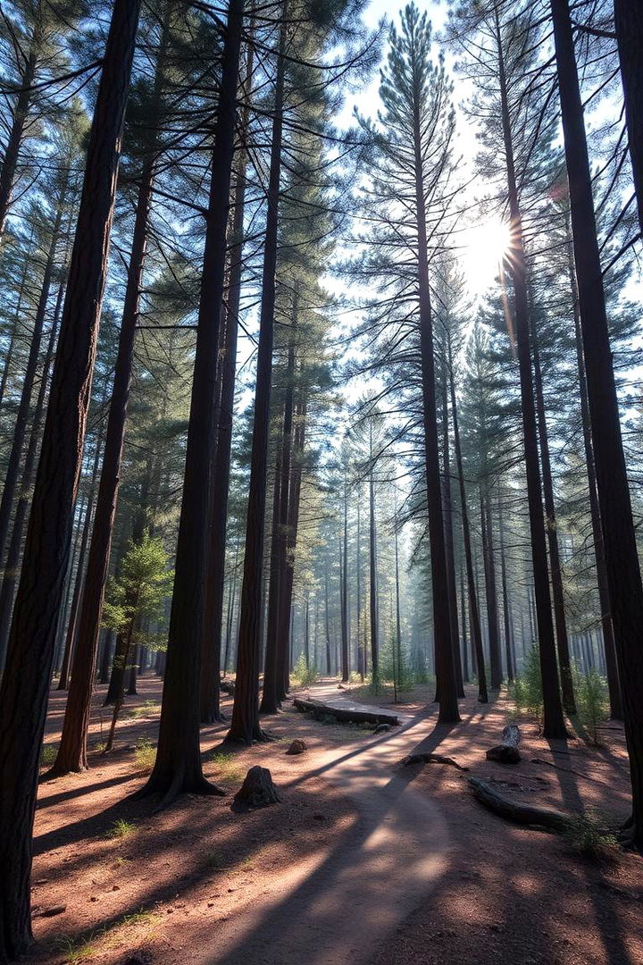 Serene Forest Retreat - Pine Tree Landscape Ideas for Year-Round Natural Beauty