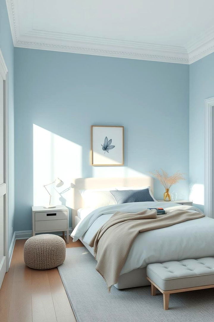 Serene Sky Blue Elegance - Tranquil Blue Bedroom Ideas for Relaxing Sleep Spaces
