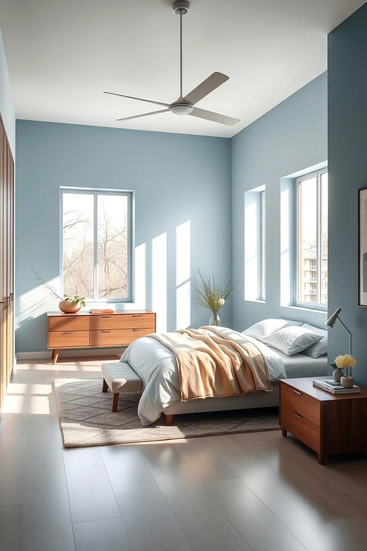 Serene Sky Blue Walls - Sky Blue Bedroom Ideas: Serene & Airy Color Palettes