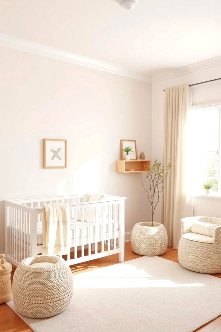 Simplified Color Palette for Tranquil Spaces - Minimalist Nursery Design Ideas for Calm and Functional Spaces