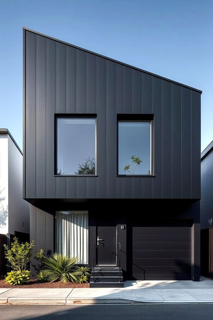 Sleek Architectural Brilliance - Modern Black House Exterior Designs for Bold Curb Appeal