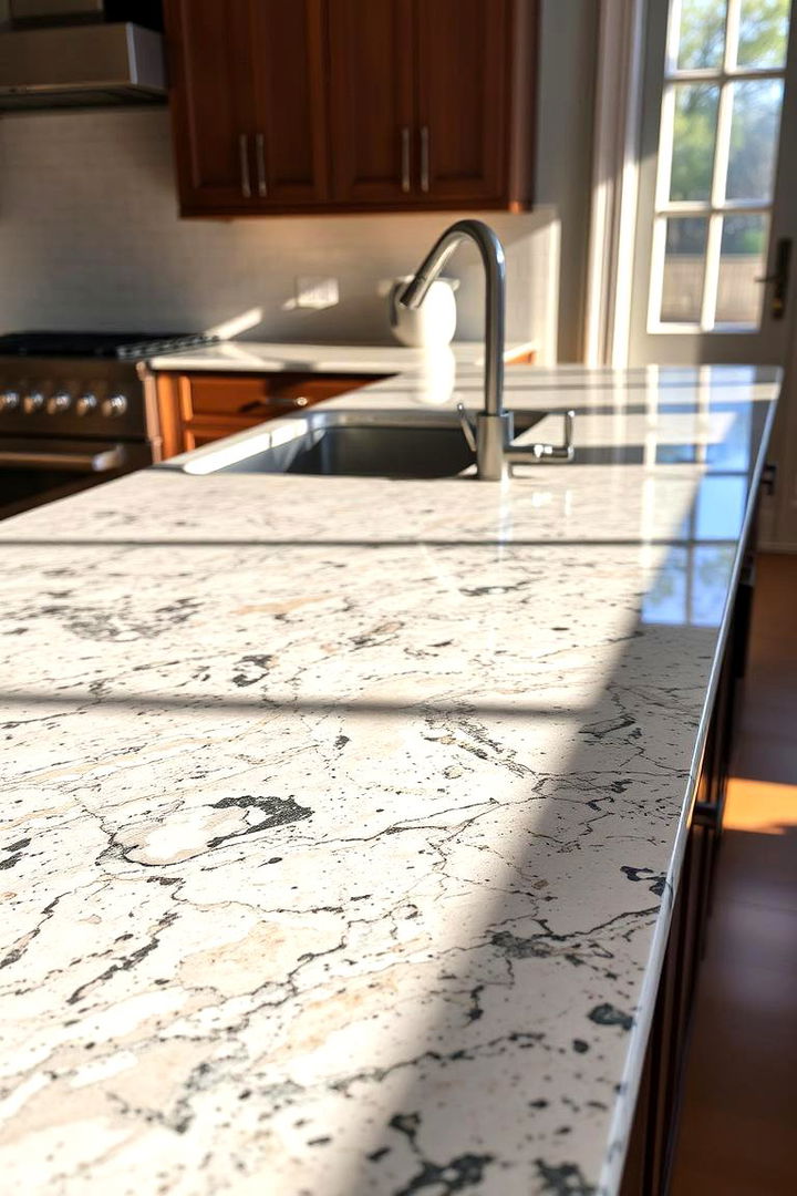 Sleek Granite Elegance - Trendy Kitchen Countertop Ideas for Durable & Stylish Surfaces