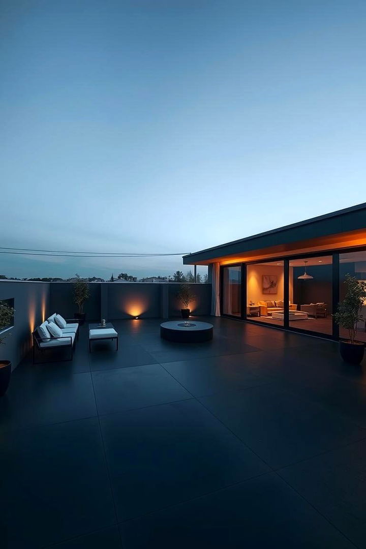 Sleek Minimalist Design - Modern Black Concrete Patio Ideas for Outdoor Spaces