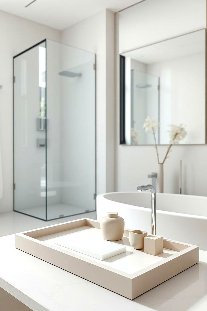 Sleek Minimalist Design - Stylish Bathroom Tray Ideas to Organize and Decorate Vanities