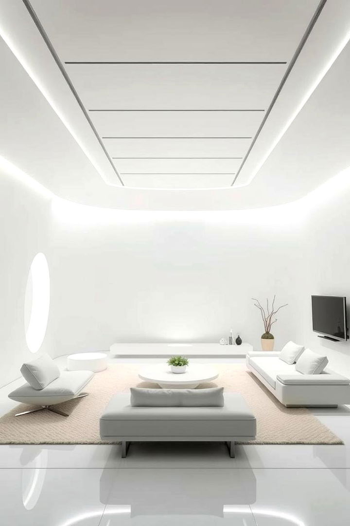 Sleek Minimalist Futurism - Futuristic 2200s Room Ideas for Modern Innovators