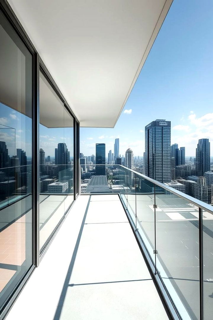 Sleek Modern Minimalism - Glass Balcony Design Ideas: Sleek & Airy Outdoor Extensions