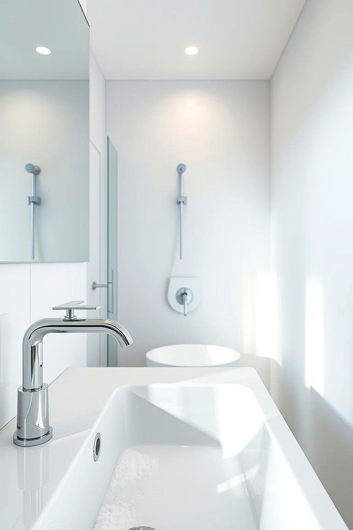 Sleek and Simple Fixtures - Minimalist Bathroom Ideas for a Clean, Uncluttered Sanctuary