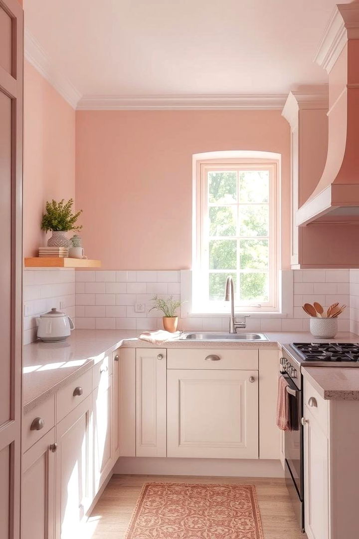 Soft Blush Accents - Pink Kitchen Ideas: Soft Hues Meet Functional Design